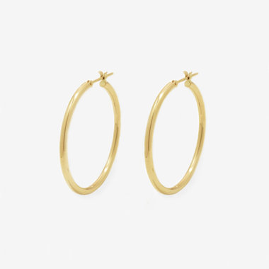 【Ear Jewelry】K10 イエローゴールド フープ ピアス