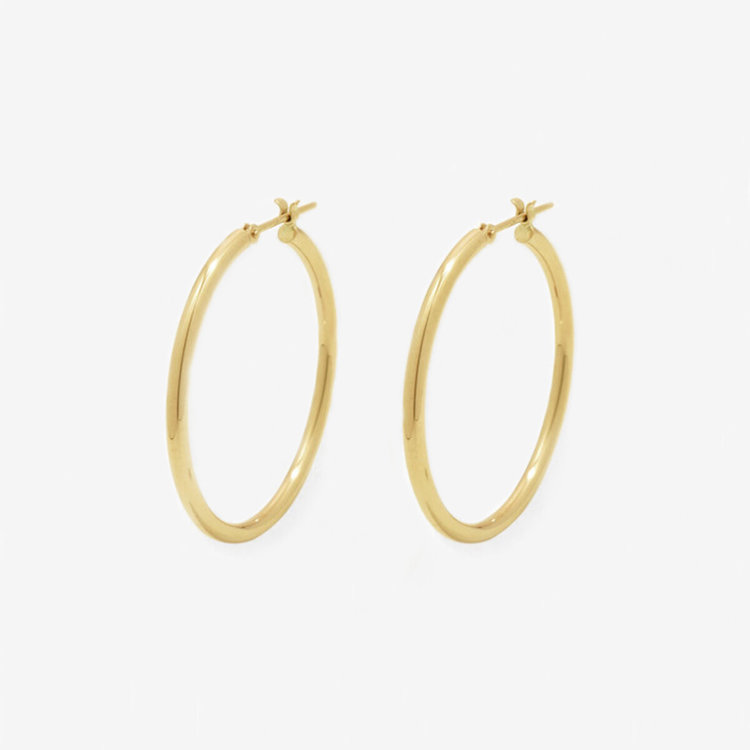 Ear Jewelry】K10 イエローゴールド フープ ピアス（0202-2663-0019