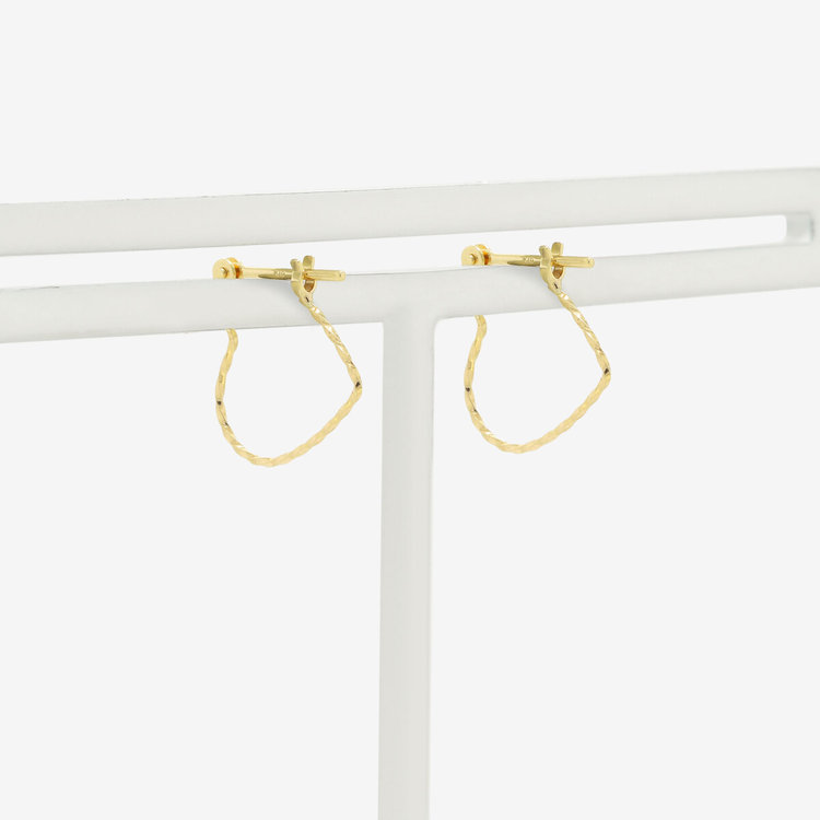 ESTELLE エステール K10 イエローゴールド ハート フープ ピアス（M） イエローゴールド