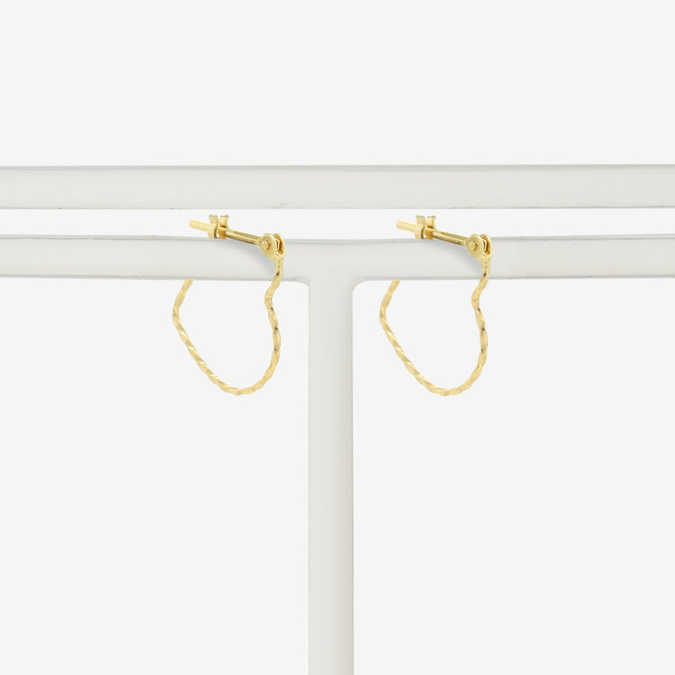 ESTELLE エステール K10 イエローゴールド ハート フープ ピアス（M） イエローゴールド