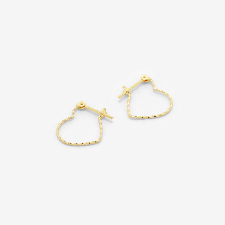 ESTELLE エステール K10 イエローゴールド ハート フープ ピアス（M） イエローゴールド