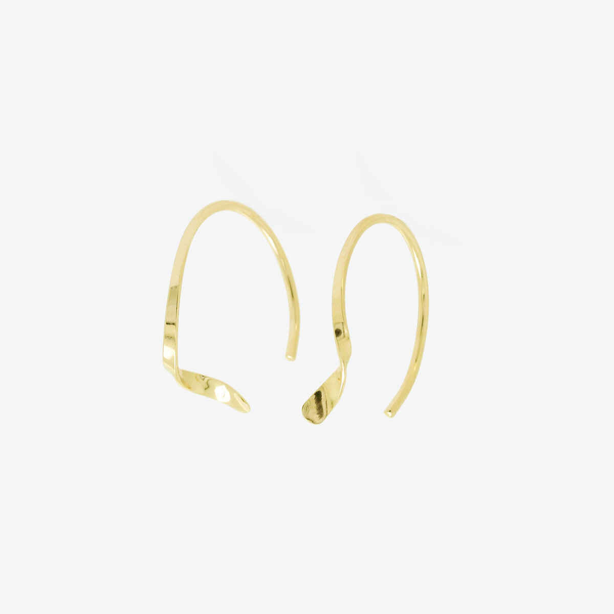 K10 イエローゴールド ハート フープ ピアス（M）（0202-3199