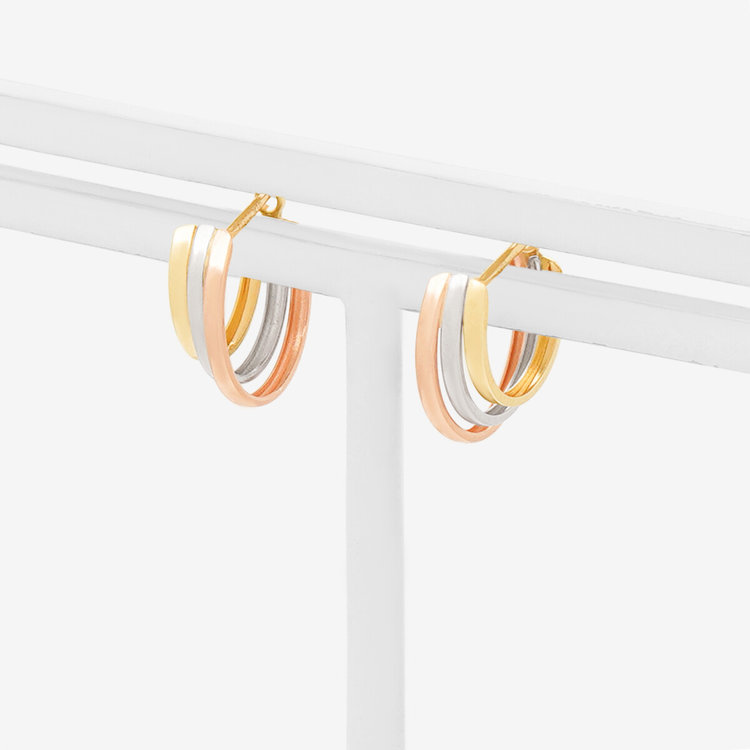 ESTELLE エステール K10 イエローゴールド/ピンクゴールド/プラチナ フープ ピアス ゴールド