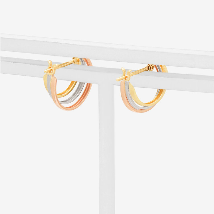 ESTELLE エステール K10 イエローゴールド/ピンクゴールド/プラチナ フープ ピアス ゴールド