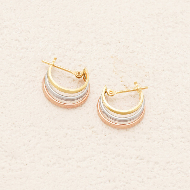 ESTELLE エステール K10 イエローゴールド/ピンクゴールド/プラチナ フープ ピアス ゴールド