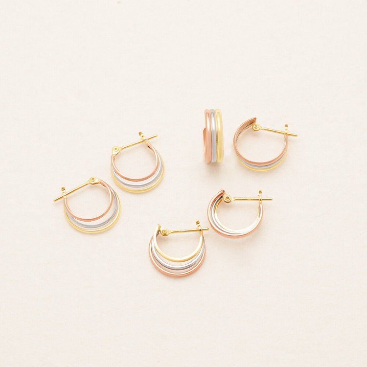 ESTELLE エステール K10 イエローゴールド/ピンクゴールド/プラチナ フープ ピアス ゴールド