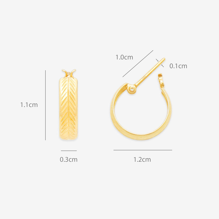 ESTELLE エステール K10 イエローゴールド フープ ピアス イエローゴールド