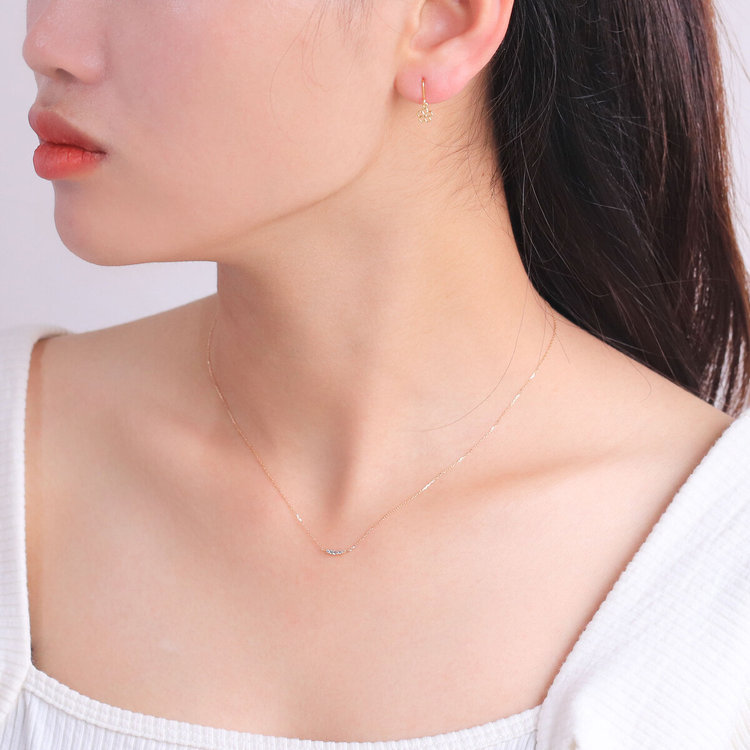 ESTELLE エステール K10 イエローゴールド フラワー フック ピアス イエローゴールド