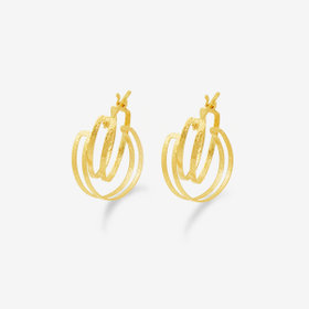 K10 イエローゴールド フープ ピアス