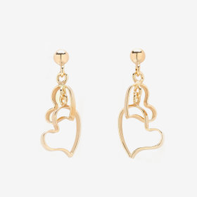 K10 イエローゴールド ハート ピアス