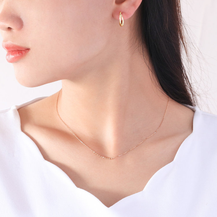 ESTELLE エステール K10 イエローゴールド フープ ピアス イエローゴールド