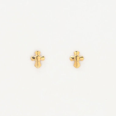 【公式サイト限定】K10 イエローゴールド クロス ピアス