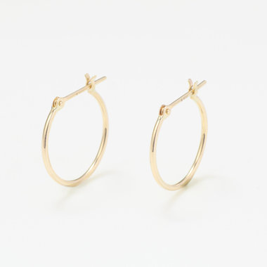 K10 イエローゴールド フープ ピアス