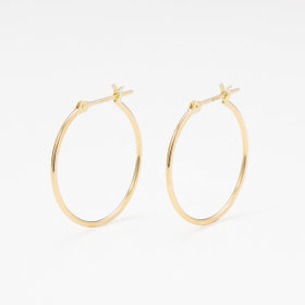 K10 イエローゴールド フープ ピアス