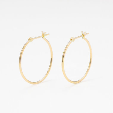 K10 イエローゴールド フープ ピアス