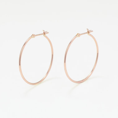 K18 ピンクゴールド フープ ピアス