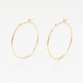 K10 イエローゴールド フープ ピアス