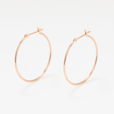 K10 ピンクゴールド フープ ピアス