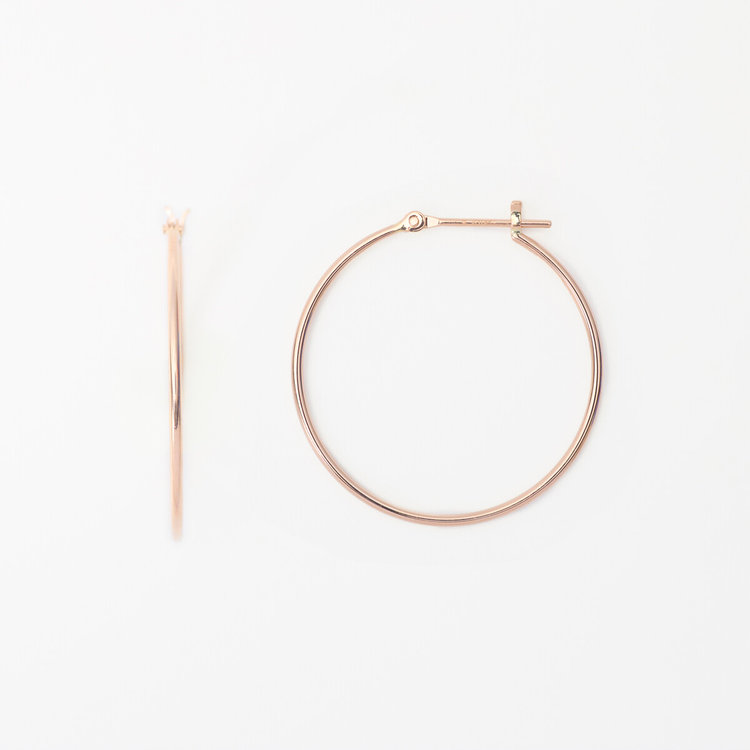 ESTELLE エステール K10 ピンクゴールド フープ ピアス ピンクゴールド