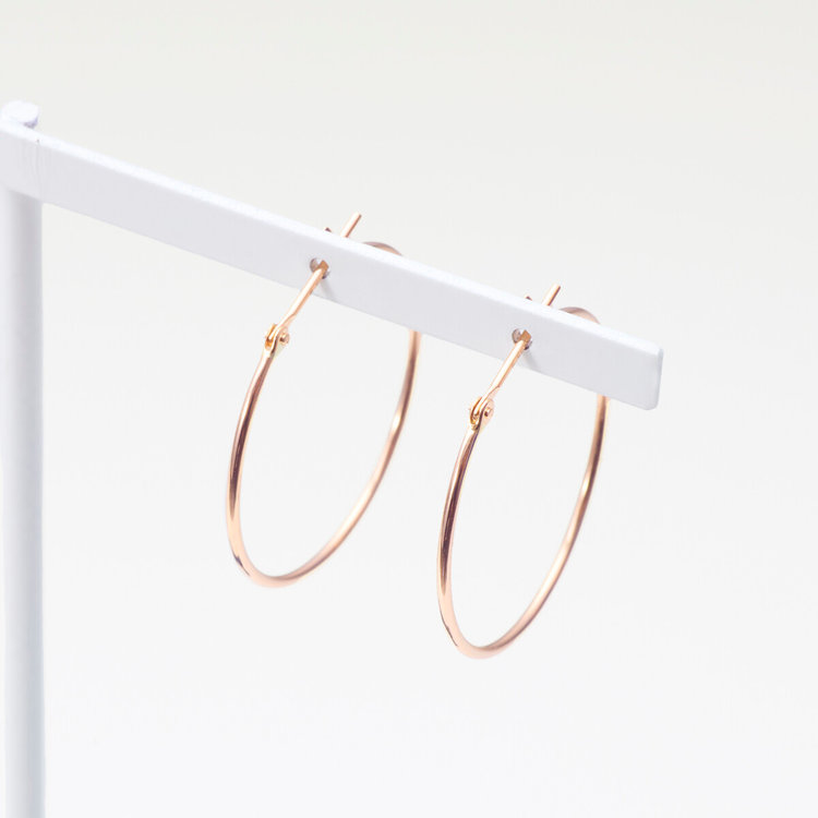 ESTELLE エステール K10 ピンクゴールド フープ ピアス ピンクゴールド