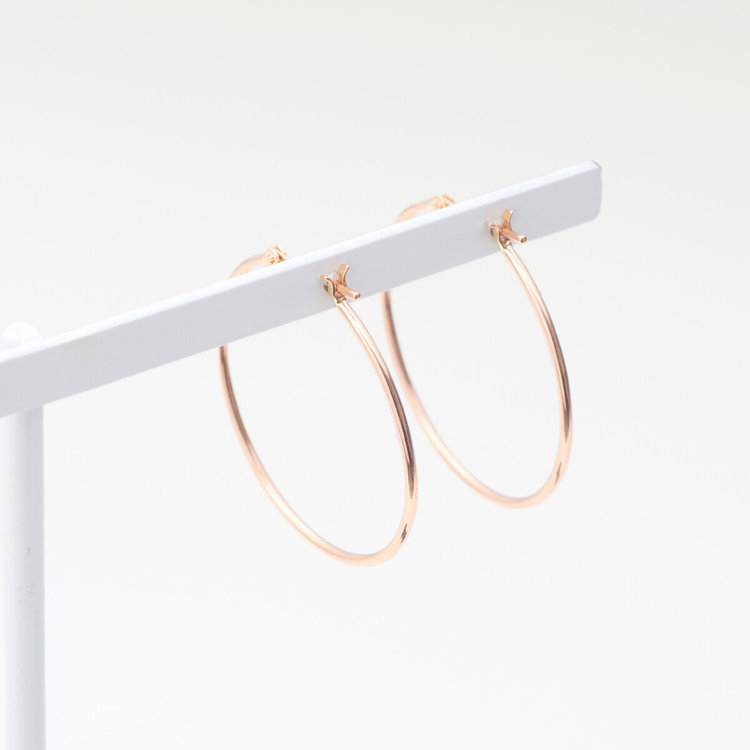 ESTELLE エステール K10 ピンクゴールド フープ ピアス ピンクゴールド