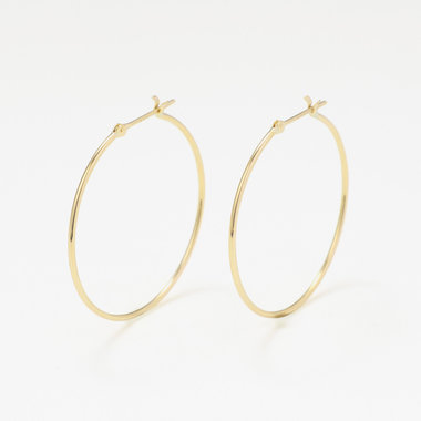 K18 イエローゴールド フープ ピアス