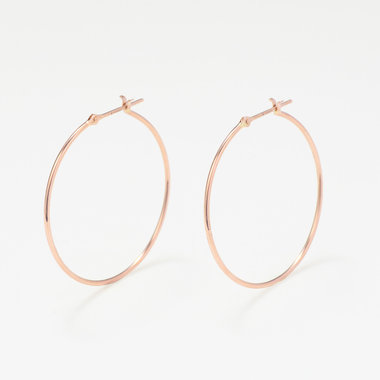 K18 ピンクゴールド フープ ピアス