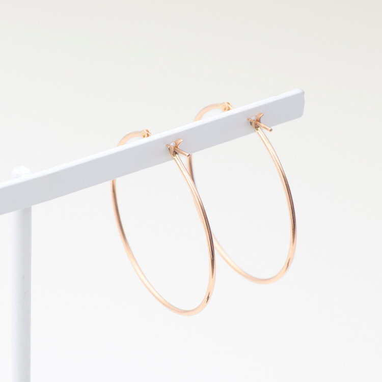 ESTELLE エステール K18 ピンクゴールド フープ ピアス ピンクゴールド