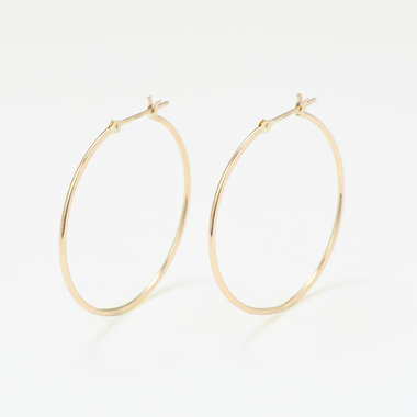 K10 イエローゴールド フープ ピアス