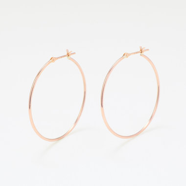 K10 ピンクゴールド フープ ピアス