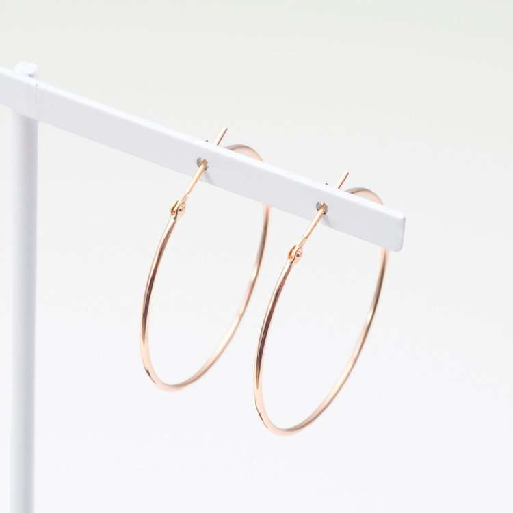 ESTELLE エステール K10 ピンクゴールド フープ ピアス ピンクゴールド