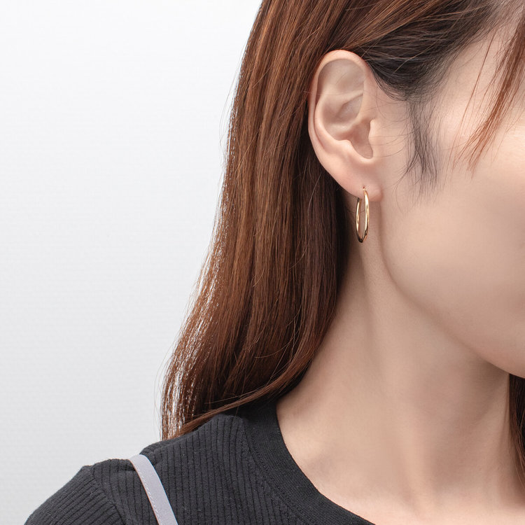 ESTELLE エステール K18 イエローゴールド フープ ピアス イエローゴールド