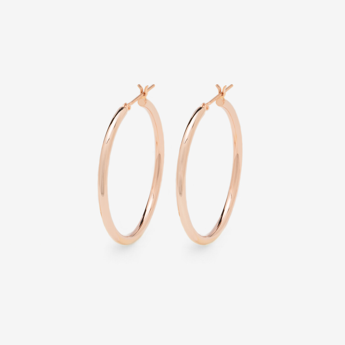 Ear Jewelry】K18 ピンクゴールド フープ ピアス（15mm）（0202-1470