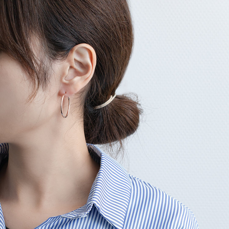 ESTELLE エステール K10 ピンクゴールド フープ ピアス ピンクゴールド