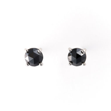 プラチナ ブラックダイヤモンド ピアス（0.2ct）（0212-0702-0011 