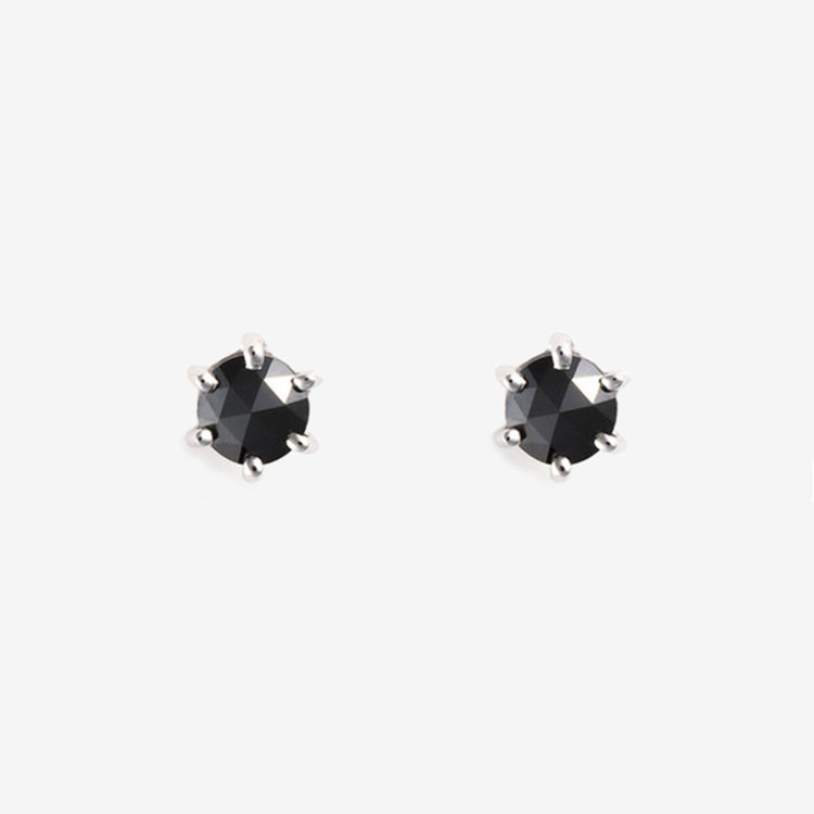 K18 ホワイトゴールド ブラックダイヤモンド ピアス（0.2ct）（0212