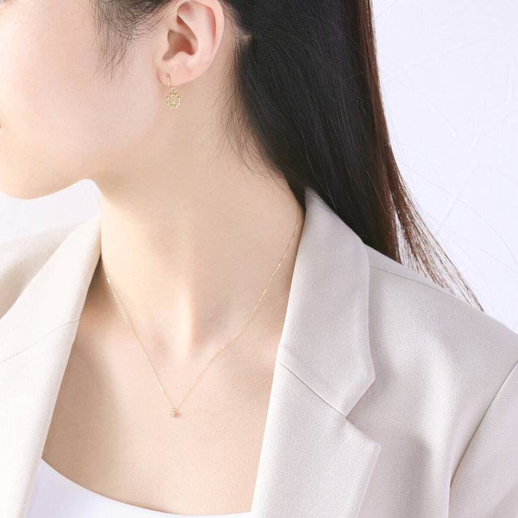 ESTELLE エステール 【WEB限定】K10 イエローゴールド ダイヤモンド フック ピアス イエローゴールド