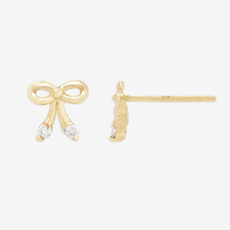 ESTELLE エステール 【WEB限定】K10 イエローゴールド ダイヤモンド リボン ピアス イエローゴールド