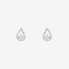 【WEB限定】K10 ホワイトゴールド ダイヤモンド しずく ピアス