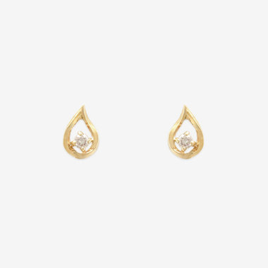 【WEB限定】K10 イエローゴールド ダイヤモンド しずく ピアス