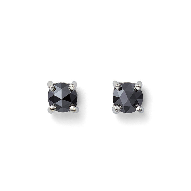 プラチナ ブラックダイヤモンド ピアス（0.3ct）（0212-2800-0016