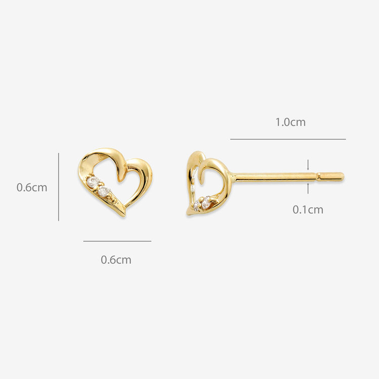 ESTELLE エステール 【公式サイト限定】【Best Price】K10 イエローゴールド ダイヤモンド ハート ピアス イエローゴールド