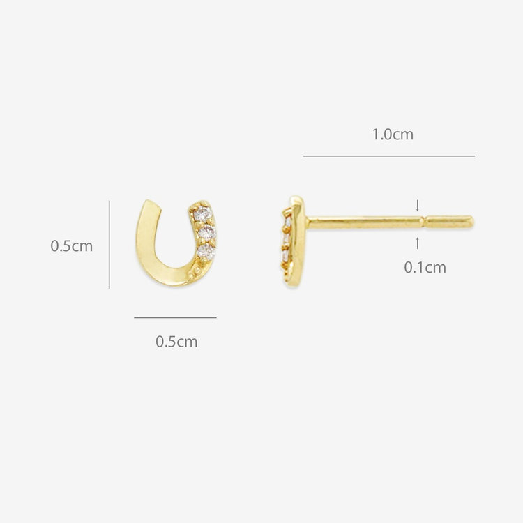 ESTELLE エステール 【WEB限定】【Best Price】K10 イエローゴールド ダイヤモンド 馬蹄 ピアス イエローゴールド