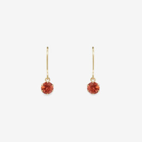 【Ear Jewelry】1月誕生石 K10 イエローゴールド ガーネット フック ピアス
