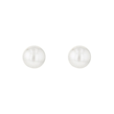 6月誕生石 K10 ホワイトゴールド あこや真珠 ピアス（3mm）