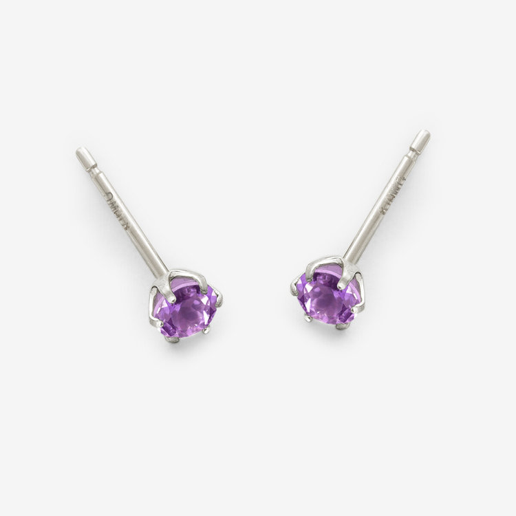 ESTELLE エステール 【Ear Jewelry】2月誕生石 K10 ホワイトゴールド アメジスト ピアス ホワイトゴールド