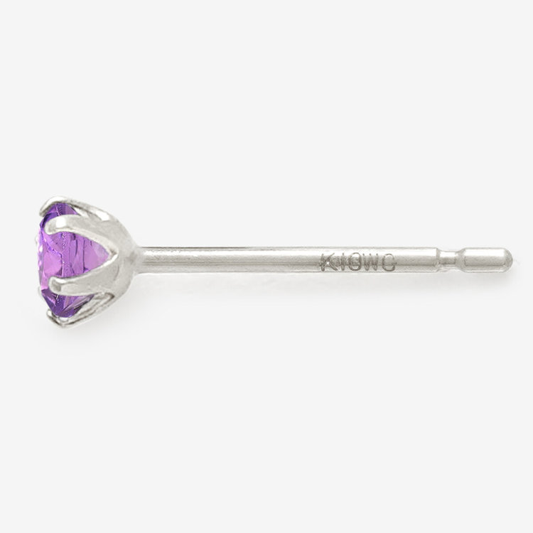 ESTELLE エステール 【Ear Jewelry】2月誕生石 K10 ホワイトゴールド アメジスト ピアス ホワイトゴールド