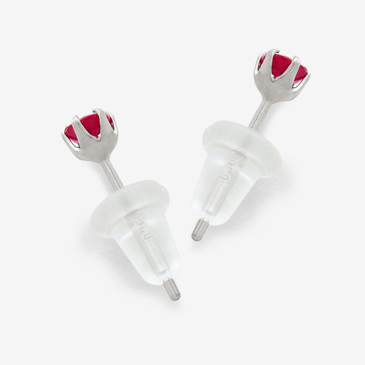 ESTELLE エステール 【Ear Jewelry】7月誕生石 K10 ホワイトゴールド ルビー ピアス ホワイトゴールド
