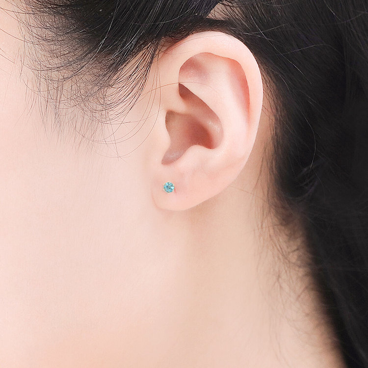 ESTELLE エステール 【Ear Jewelry】11月誕生石 K10 ホワイトゴールド ブルートパーズ ピアス ホワイトゴールド