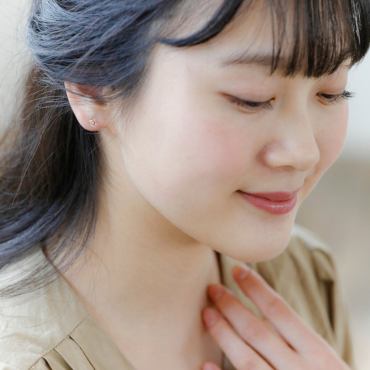 ESTELLE エステール 4月誕生石 K10 イエローゴールド クォーツ ピアス（S） イエローゴールド